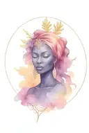 African goddess Virgo zodiac sign tattoo design idea