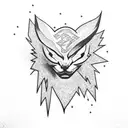 Lightning coming out of clouds tattoo design idea