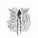 Lightning coming out of clouds tattoo design idea