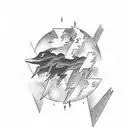 Lightning coming out of clouds tattoo design idea