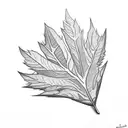 a single hazelnut leaf straight on. tattoo design idea