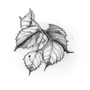 a single hazelnut leaf straight on. tattoo design idea
