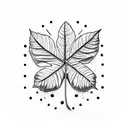 a single hazelnut leaf straight on. tattoo design idea