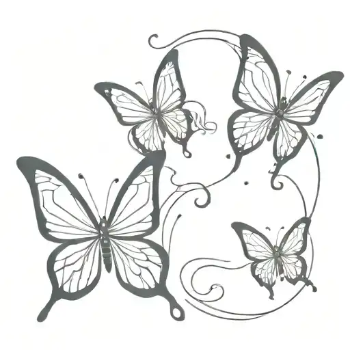 Butterfly pattern with black color, and smoke effect tattoo design idea