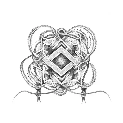 A dotwork tattoo showcasing a beautifully intricate rope bondage pattern as a symbol of love and trust tattoo design idea