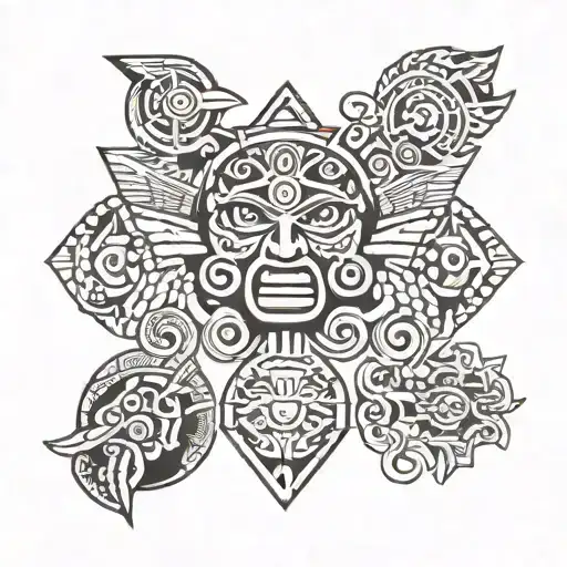 mayan symbols tattoo design idea