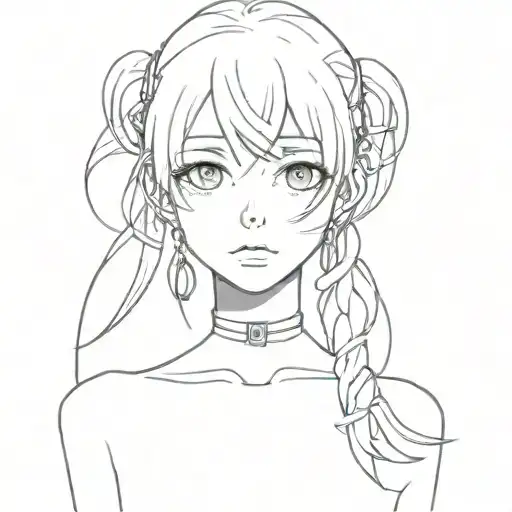 anime girl that only shows the eyes tattoo design idea