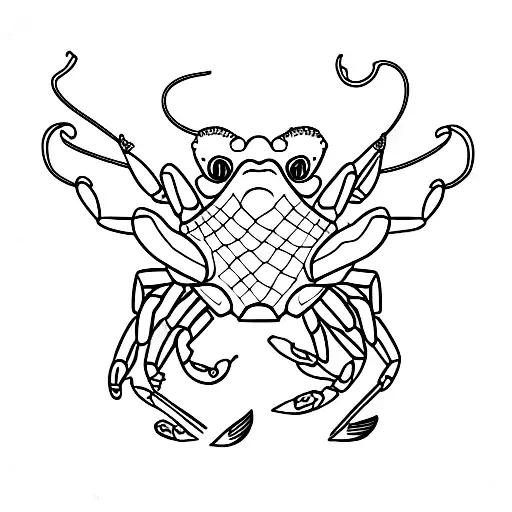 Chesapeake bay with crabs and boats incorporated  tattoo design idea