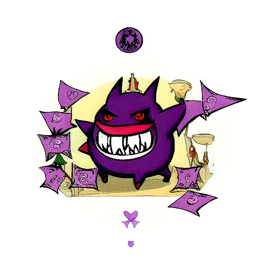 Gengar Tarot Card tattoo design idea