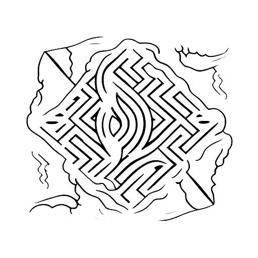 letter ऊँ, mountain, word " Kailash" tattoo design idea