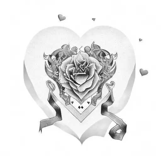 black heart broken goth tattoo design idea