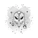 black heart broken goth tattoo design idea