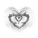 black heart broken goth tattoo design idea