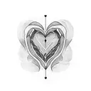 black heart broken goth tattoo design idea