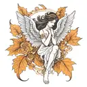 fall angel tattoo design idea
