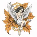 fall angel tattoo design idea