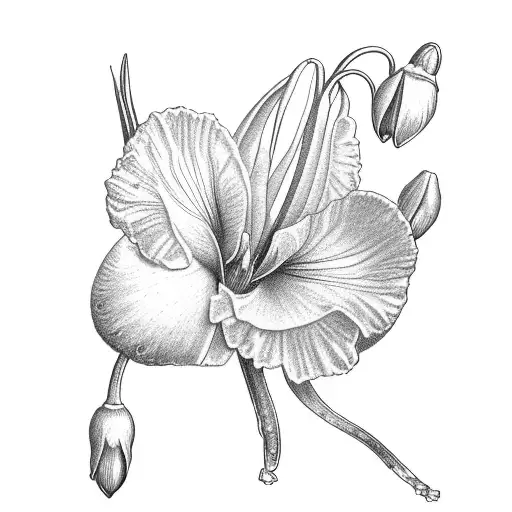 snowdrop flower larkspur flower gladiolus flower poppy flower tattoo design idea