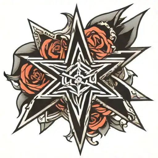 ninja star tattoo design idea