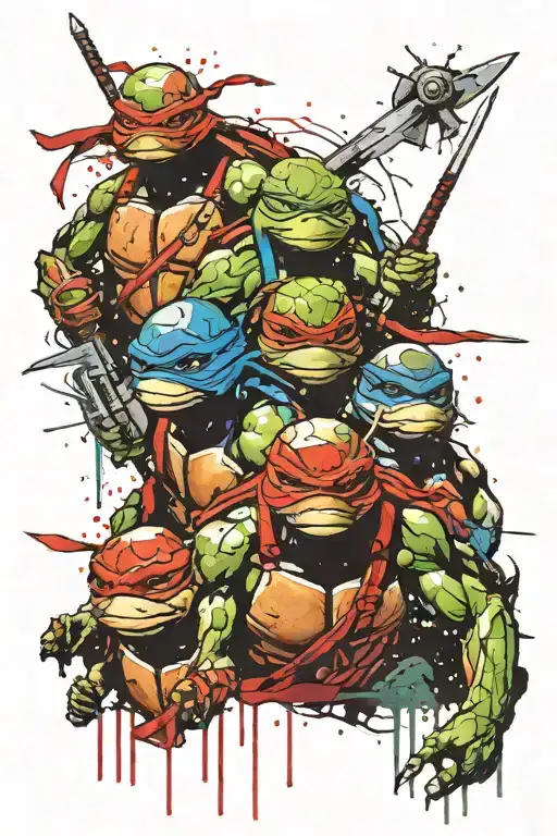 teenage mutant ninja turtles tattoo design idea