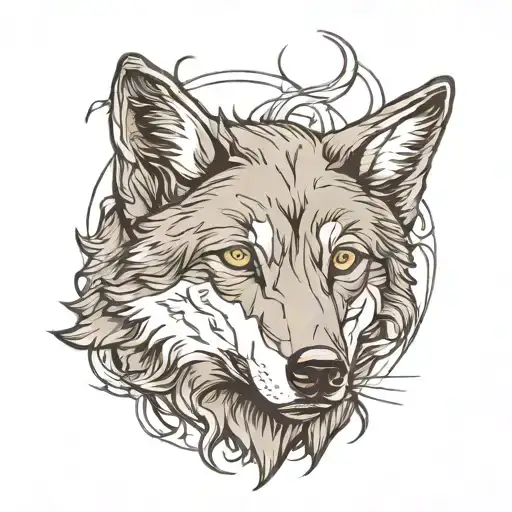 Gray Wolf tattoo design idea