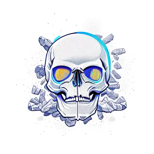 mountain gogle snowboard skull tattoo design idea