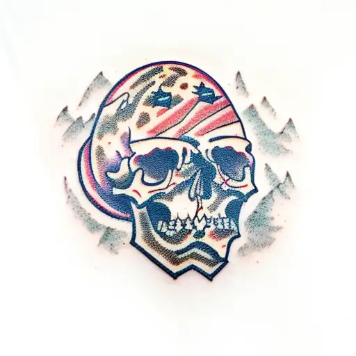 mountain gogle snowboard skull tattoo design idea