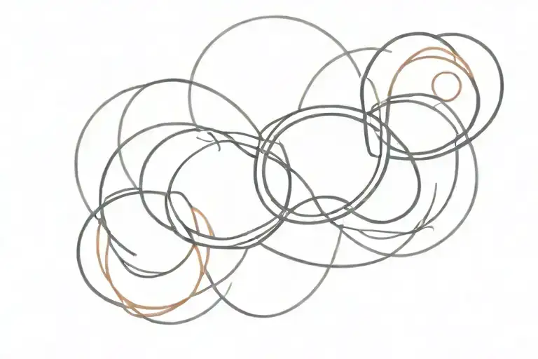 infinity and circles tattoo design idea