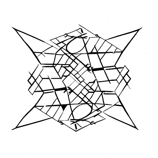 A DNA double helix merging with an ARK symbol tattoo design idea