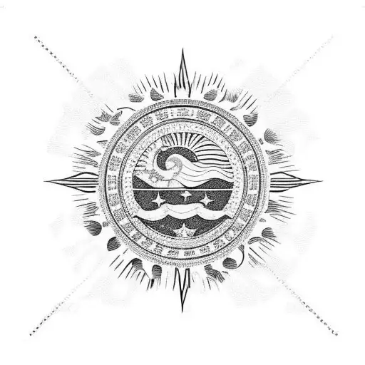 scales with 3 stars and sun of philippine flag tattoo design idea