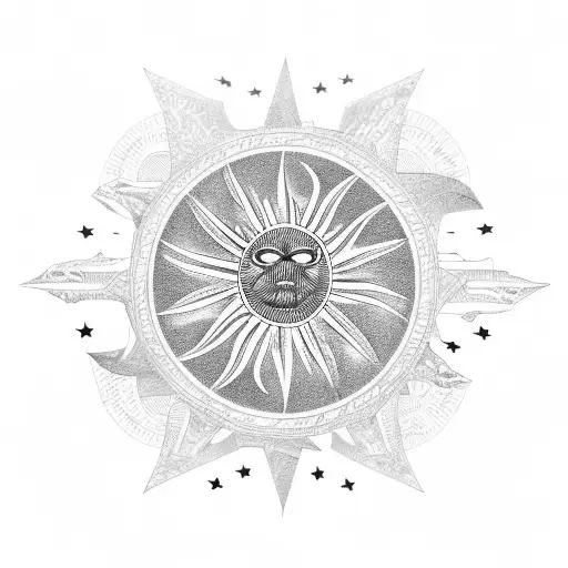 scales with 3 stars and sun of philippine flag tattoo design idea