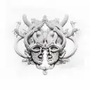 Apollo and Dionysus tattoo design idea