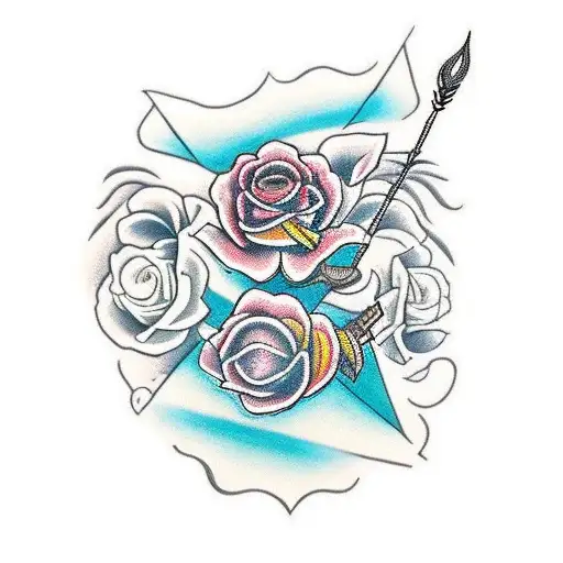 cobra com rosas tattoo design idea