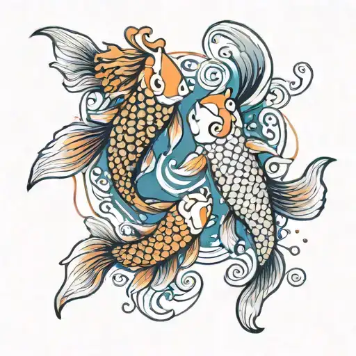 Koi fish yin yang tattoo design idea