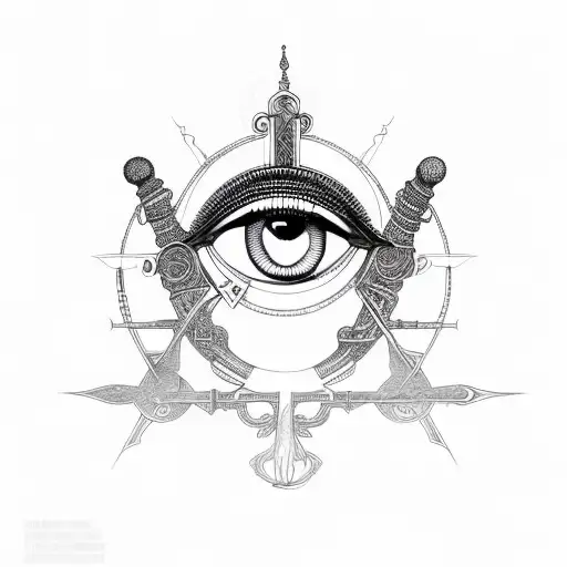 ankh with eye of horus tattoo design idea