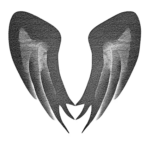 angel wings with lace detail tattoo design idea
