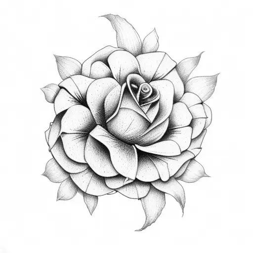 Freehand tattooed drawing, flower with name Amen , realistic tattoo design idea