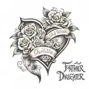 father daughter bond words written tattoo design idea