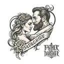 father daughter bond words written tattoo design idea