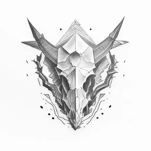 half face half skull dinosaur tattoo design idea