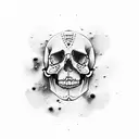 half face half skull tattoo design idea