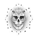 half face half skull tattoo design idea