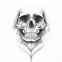 half face half skull tattoo design idea