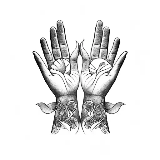 prayer hands tattoo design idea