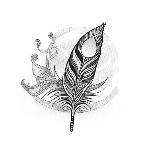 Flute and peacock feather Tattoo  tattoo design idea