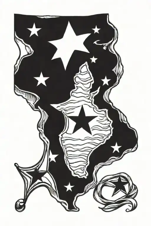 Texas flag waving tattoo design idea