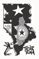 Texas flag waving tattoo design idea