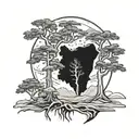 Oregon tree surrounded tattoo design idea