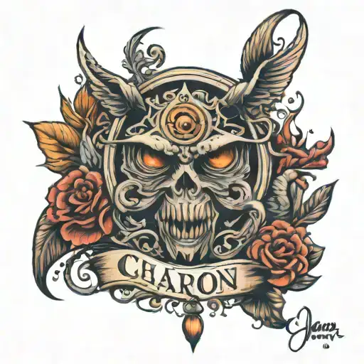 charon boatman tattoo design idea