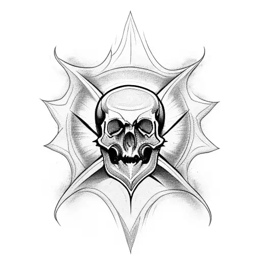 vampire skull  tattoo design idea