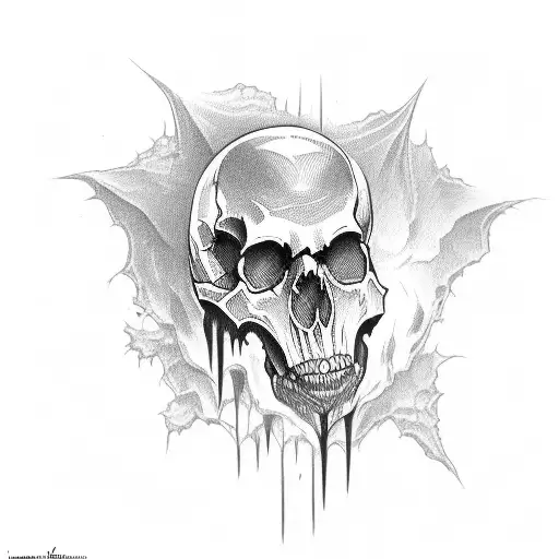 vampire skull  tattoo design idea